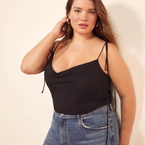 NWOT Reformation Leah Top Black XL - Picture 2 of 6